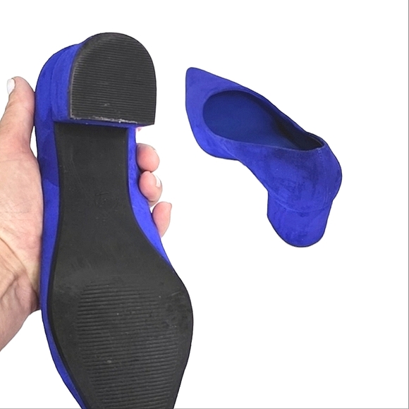 Wittner shoes suede block heels in indigo blue size 6 - Picture 2 of 5